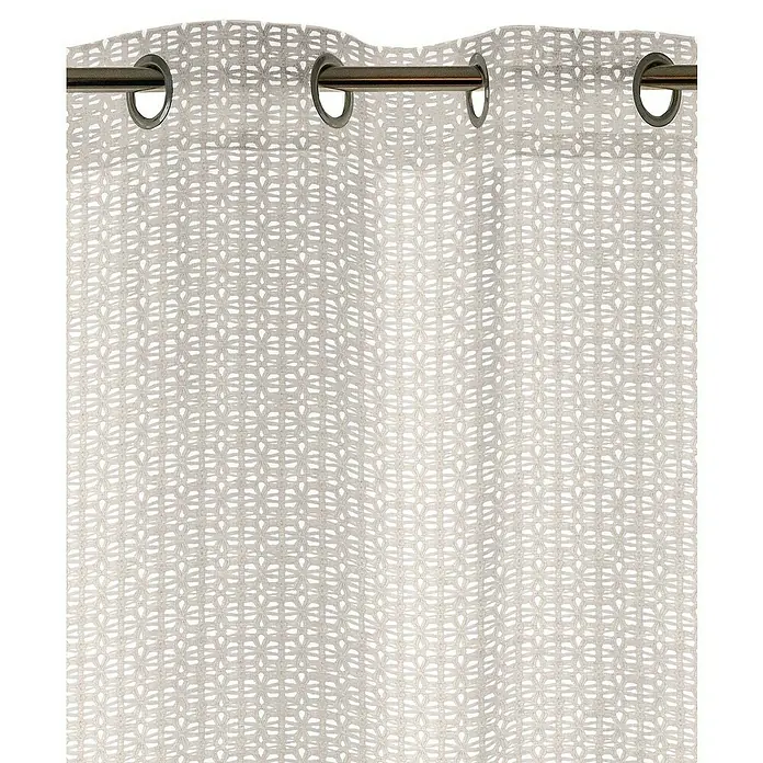 Visillo para ventana Maglia - An x Al: 140 x 250 cm, 100% poliéster, Blanco - Esta cortina con un patrón delicado y ojales metálicos añade un toque elegante a cualquier habitación, ofreciendo una ligera privacidad.
