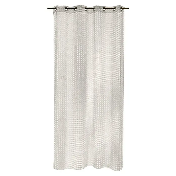 Visillo para ventana Maglia - An x Al: 140 x 250 cm, 100% poliéster, Blanco - Cortina decorativa con un patrón sutil, colgada de una barra de color bronce, ideal para la sala de estar o el dormitorio.