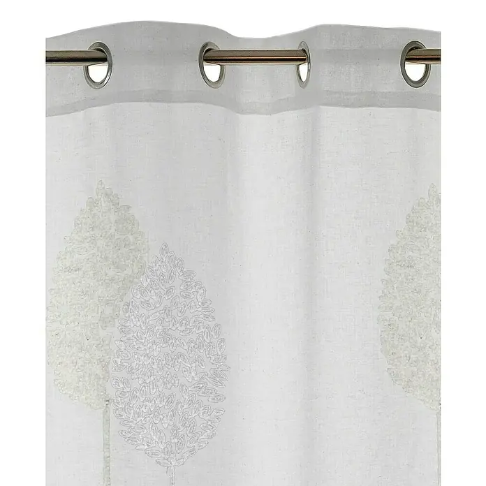 Visillo para ventana bordado Paseo - An x Al: 140 x 250 cm, 100% poliéster, Blanco - Cortina con diseño de árbol. La cortina translúcida proporciona una iluminación suave y añade un toque natural a la habitación.