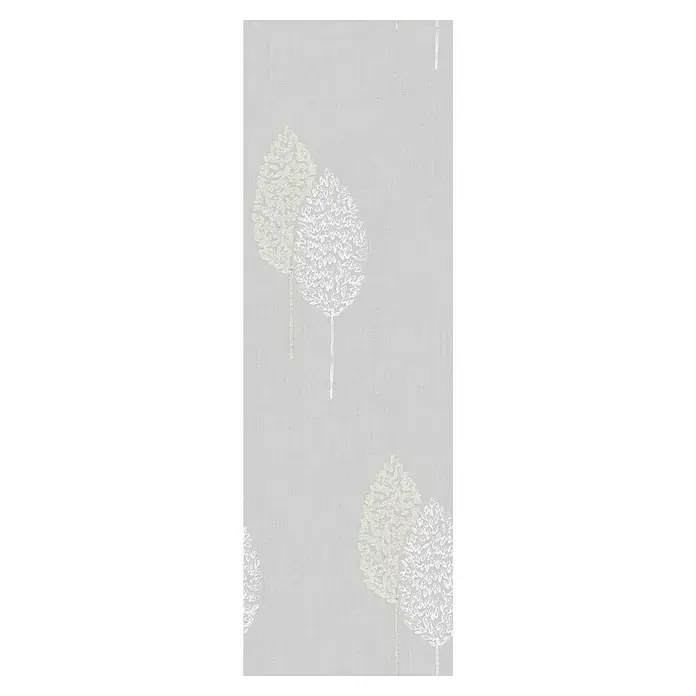 Visillo para ventana bordado Paseo - An x Al: 140 x 250 cm, 100% poliéster, Blanco - Un elegante patrón de tela ligera con diseños de árboles estilizados, que transmite un ambiente suave y natural.