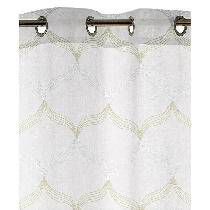 Visillo para ventana bordado Octave (An x Al: 140 x 250 cm, 100% poliéster, Beige/Blanco) | BAUHAUS