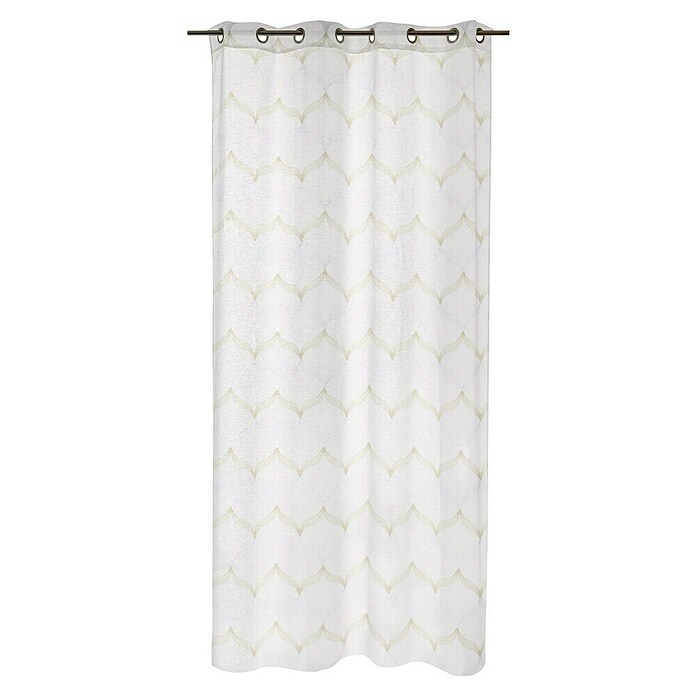 Visillo para ventana bordado Octave (An x Al: 140 x 250 cm, 100% poliéster, Beige/Blanco) | BAUHAUS