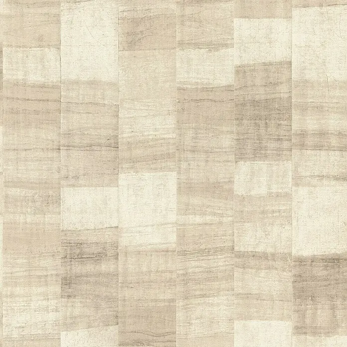 Rasch Back To Nature Vliestapete Holzwand - Beige, Holzoptik, 10,05 x 0,53 m - Strukturiertes, naturbeiges Muster mit abgenutzten horizontalen Streifen und vertikalen Blockteilungen, Naturstoff ähnelnd.