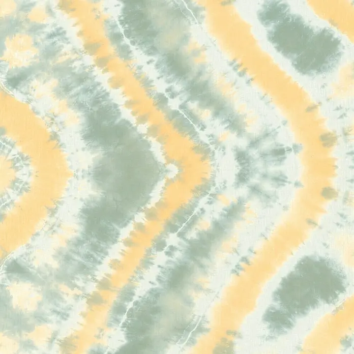 Rasch Beachhouse Fototapete Batikoptik I - B x H: 300 x 265 cm, Vlies, Grün - Abstraktes Batikmuster in Hellgrün, Zartorange und Cremeweiß.
