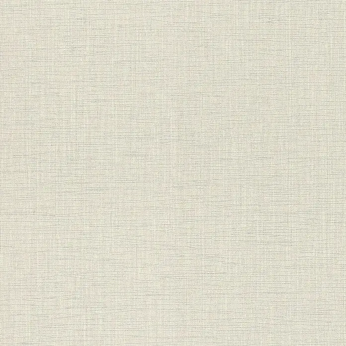 Rasch Selection Vliestapete Vinyl - Cremegrau, Uni, 10,05 x 0,53 m - Heller beiger Textilstruktur mit grobem, unregelmäßigem Linienmuster.