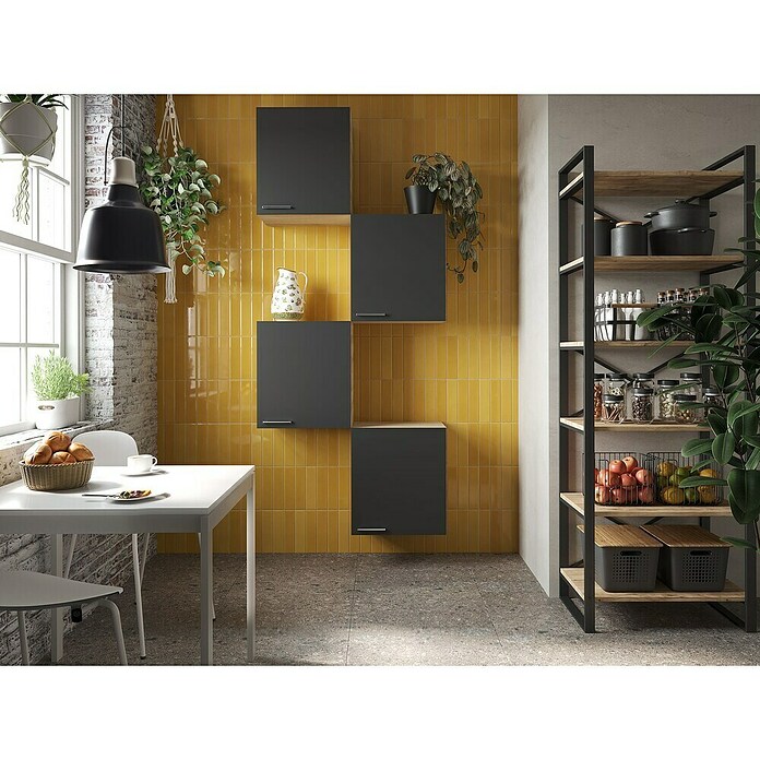 Respekta Merle Hängeschrank (B x T x H: 100 x 34,6 x 224,4 cm, Schwarz, 4 Stk.) | BAUHAUS