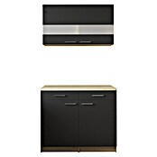 Respekta Merle Küchen-Set (100 x 60 x 200 cm, Schwarz/Glas) | BAUHAUS