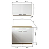 Respekta Merle Küchen-Set (100 x 60 x 200 cm, Grau) | BAUHAUS