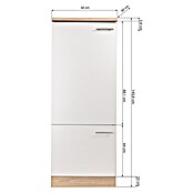 Respekta Merle Geräteumbauschrank (B x T x H: 60 x 60 x 144,8 cm, Weiß, Für Kühlschrank) | BAUHAUS