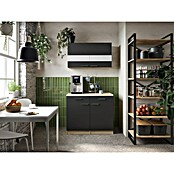 Respekta Merle Küchen-Set (100 x 60 x 200 cm, Schwarz/Glas) | BAUHAUS