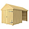 Plus Gartenhaus Classic Multi offen mit Einzeltür (Außenmaß inkl. Dachüberstand (B x T): 432 x 254 cm, Holz, Natur, Mit Dachpappe, Aluleisten und Bodenanker) | BAUHAUS