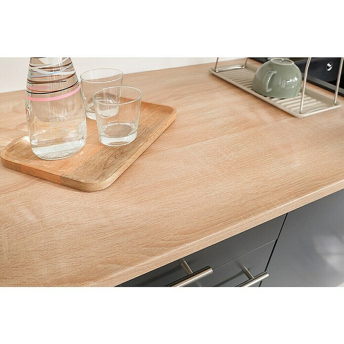 Respekta Merle Küchen-Set (100 x 60 x 200 cm, Grau/Glas) | BAUHAUS