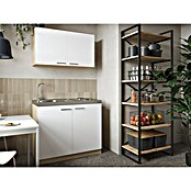 Respekta Merle Miniküche Set 6 (Breite: 100 cm, Weiß, Edelstahlkochmulde) | BAUHAUS