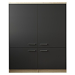 Respekta Merle Hochschrank (B x T x H: 120 x 60 x 144,9 cm, Schwarz)