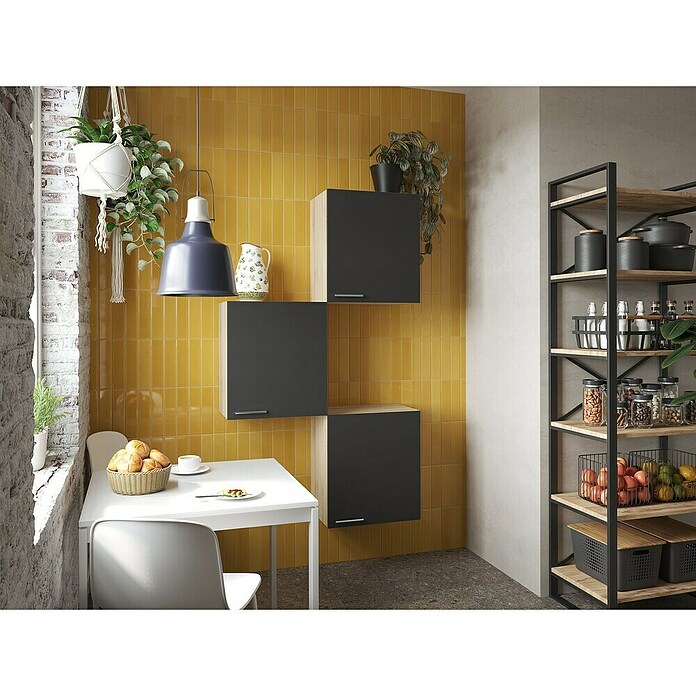 Respekta Merle Hängeschrank (B x T x H: 100 x 34,6 x 168,3 cm, Schwarz, 3 Stk.) | BAUHAUS