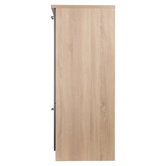 Respekta Merle Kühlumbauschrank - B x T x H: 60 x 60 x 144,8 cm, Grau, Für Kühlschrank - Nahaufnahme einer Holzschranktür mit hellen Holztönen und dezenter Maserung, die die natürliche Optik hervorhebt.