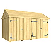 Plus Gartenhaus Classic Multi mit Doppel- und Einzeltür (Außenmaß inkl. Dachüberstand (B x T): 432 x 254 cm, Holz, Natur, Nur Gartenhaus) | BAUHAUS