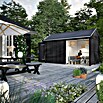 Plus Gartenhaus Classic Multi offen mit Einzeltür (Außenmaß inkl. Dachüberstand (B x T): 432 x 254 cm, Holz, Natur, Mit Dachpappe, Aluleisten und Bodenanker) | BAUHAUS