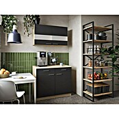 Respekta Merle Küchen-Set (100 x 60 x 200 cm, Schwarz/Glas) | BAUHAUS