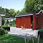 Plus Gartenhaus Classic Multi mit Doppel- und Einzeltür (Außenmaß inkl. Dachüberstand (B x T): 432 x 254 cm, Holz, Natur, Nur Gartenhaus) | BAUHAUS