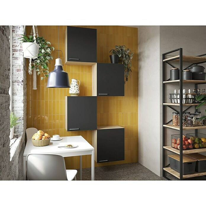 Respekta Merle Hängeschrank (B x T x H: 100 x 34,6 x 224,4 cm, Schwarz, 4 Stk.) | BAUHAUS