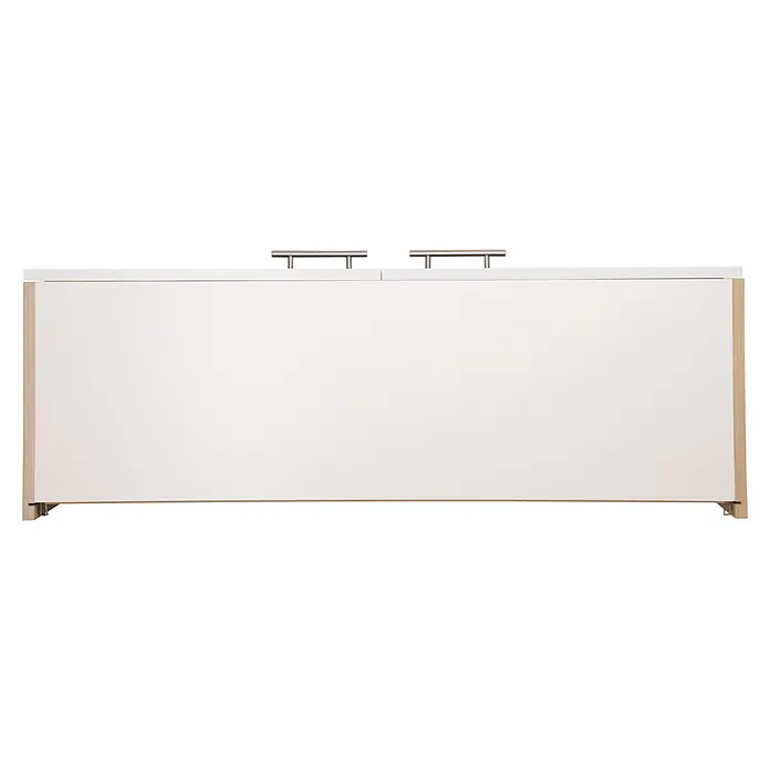 Respekta Merle Küchen-Hängeschrank - B x T x H: 100 x 34,6 x 56,1 cm, Weiß - Eine Wandmontierte, weiße Badewannen-Duschwand mit Handtuchhaltern, die ein sauberes und praktisches Badezimmerdesign betont.