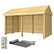Plus Gartenhaus Classic Multi offen (Außenmaß inkl. Dachüberstand (B x T): 432 x 254 cm, Holz, Natur, Mit Dachpappe, Aluleisten und Bodenanker) | BAUHAUS