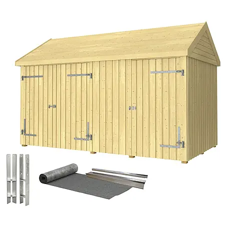 Plus  Gartenhaus Classic Multi mit Doppel- und Einzeltür