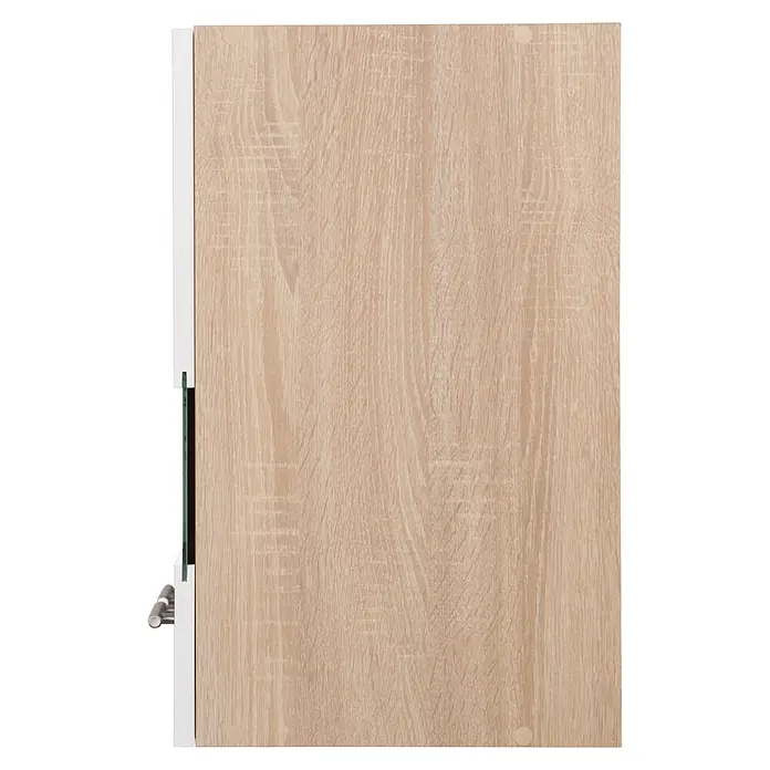 Respekta Merle Hängeschrank - B x T x H: 110 x 34,6 x 56,1 cm, Weiß - Nahaufnahme einer hellen Holzplatte mit feiner Maserung, Teil eines Möbelstücks oder Innenausbaus.