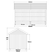 Plus Gartenhaus Classic Multi offen (Außenmaß inkl. Dachüberstand (B x T): 432 x 254 cm, Holz, Natur, Mit Dachpappe, Aluleisten und Bodenanker) | BAUHAUS