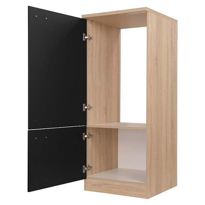 Respekta Merle Geräteumbauschrank (B x T x H: 60 x 60 x 144,8 cm, Schwarz, Für Kühlschrank) | BAUHAUS