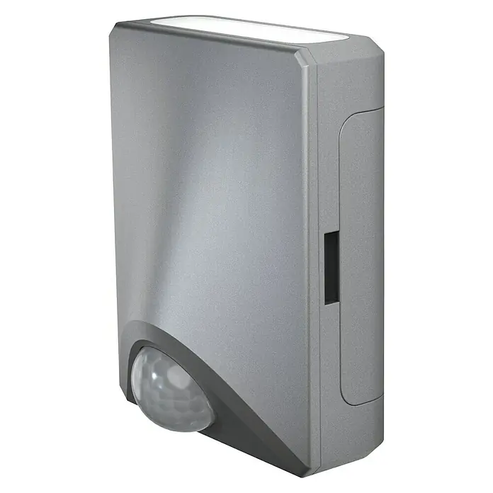 Osram Luz para puerta LED Doorled -  - Sensor de movimiento plateado con sensor redondeado en la parte inferior y luz blanca en la parte superior, ideal para interior o exterior.