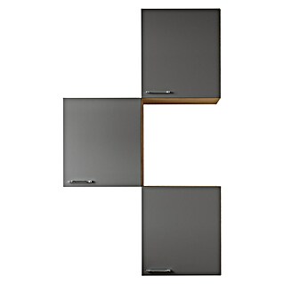 Respekta Merle Hängeschrank (B x T x H: 100 x 34,6 x 168,3 cm, Grau, 3 Stk.)