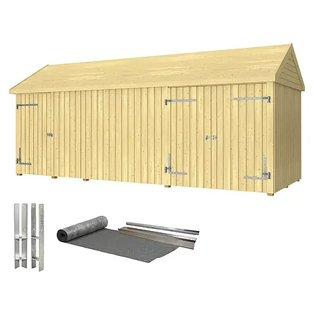 Plus  Gartenhaus Classic Multi mit Doppel- und Einzeltür