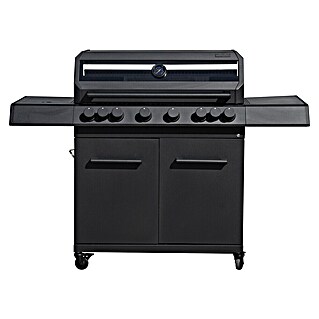 Kingstone KMS Barbacoa de gas Cliff 6500 Beast Black (Superficie de la parrilla (An x Pr): 90,5 x 45 cm, 27,2 kW, Número de quemadores: 6)