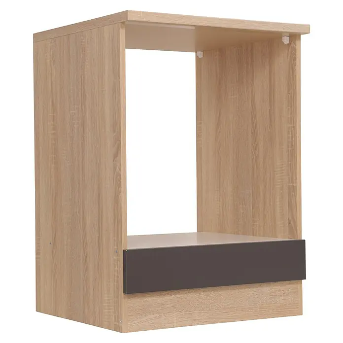 Respekta Merle Herdumbauschrank - B x T x H: 60 x 60 x 84,8 cm, Grau - Attraktives Möbelstück in Holzoptik mit einer Schublade im unteren Bereich, ideal für moderne Wohnräume.