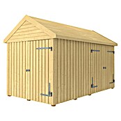 Plus Gartenhaus Classic Multi mit Doppel- und Einzeltür (Außenmaß inkl. Dachüberstand (B x T): 432 x 254 cm, Holz, Natur, Nur Gartenhaus) | BAUHAUS