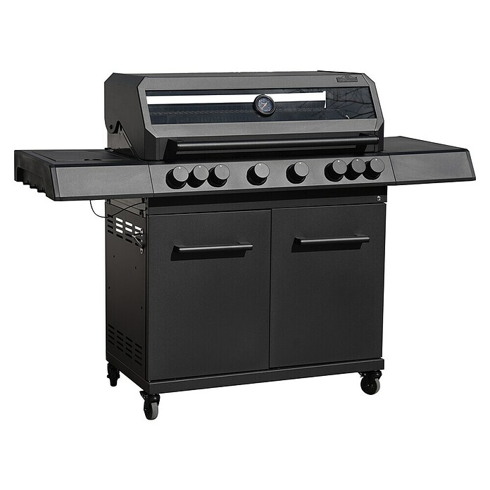 Kingstone KMS Barbacoa de gas Cliff 6500 Beast Black (Superficie de la parrilla (An x Pr): 90,5 x 45 cm, 27,2 kW, Número de quemadores: 6) | BAUHAUS