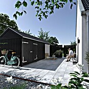 Plus Gartenhaus Classic Multi offen/geschlossen mit Doppeltür (Außenmaß inkl. Dachüberstand (B x T): 636 x 254 cm, Holz, Natur, Nur Gartenhaus) | BAUHAUS