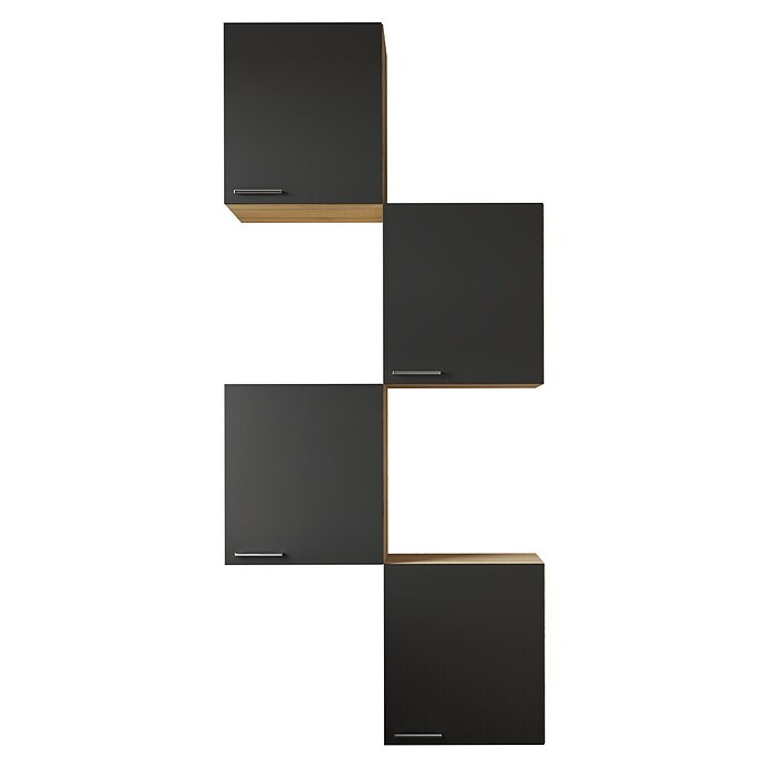 Respekta Merle Hängeschrank (B x T x H: 100 x 34,6 x 224,4 cm, Schwarz, 4 Stk.) | BAUHAUS
