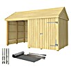 Plus Gartenhaus Classic Multi offen mit Einzeltür (Außenmaß inkl. Dachüberstand (B x T): 432 x 254 cm, Holz, Natur, Mit Dachpappe, Aluleisten und Bodenanker) | BAUHAUS