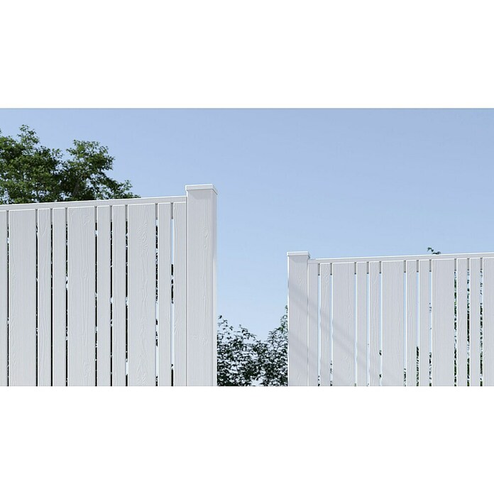 Plus Pfostenkappe Classic (9,1 x 9,1 cm, Eckig, Stahl, Weiß (RAL 9010)) | BAUHAUS