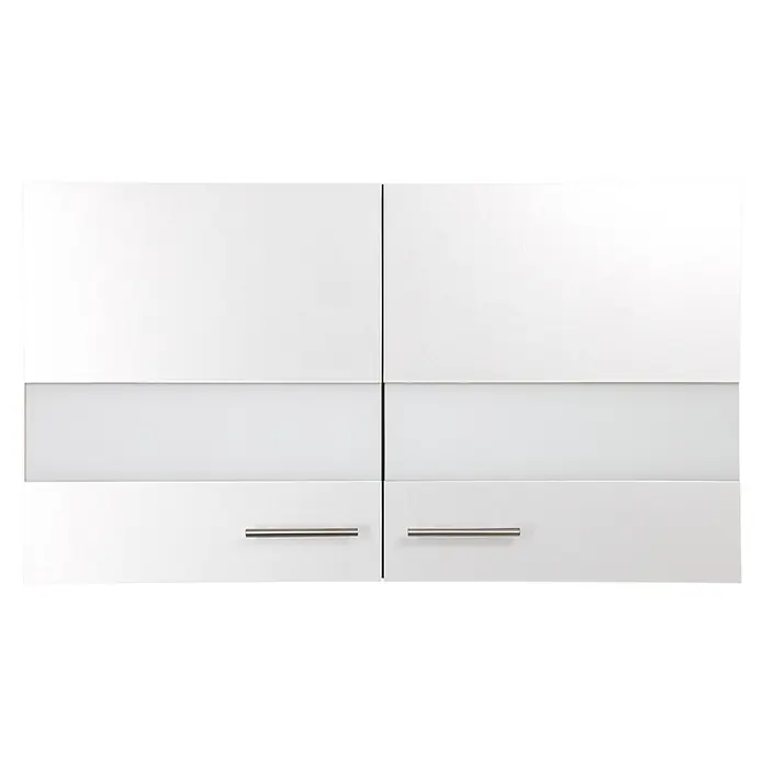 Respekta Merle Küchen-Hängeschrank - B x T x H: 100 x 34,6 x 56,1 cm, Weiß - Schlichte, weiße Küchenschränke mit horizontalen Griffen, die ein modernes und minimalistisches Design für jede Küche bieten.