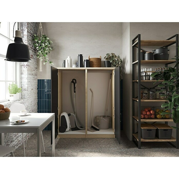 Respekta Merle Hochschrank (B x T x H: 120 x 60 x 144,9 cm, Schwarz) | BAUHAUS