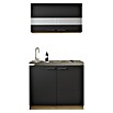 Respekta Merle Miniküche Typ 5 (Breite: 100 cm, Schwarz, Duo-Kochmulde) | BAUHAUS