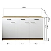Respekta Merle Unterschrank (B x T x H: 150 x 60 x 85 cm, Schwarz) | BAUHAUS