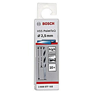 Bosch Broca para metal PointTeQ (Diámetro: 2,5 mm, Largo: 57 mm, 10 ud.)