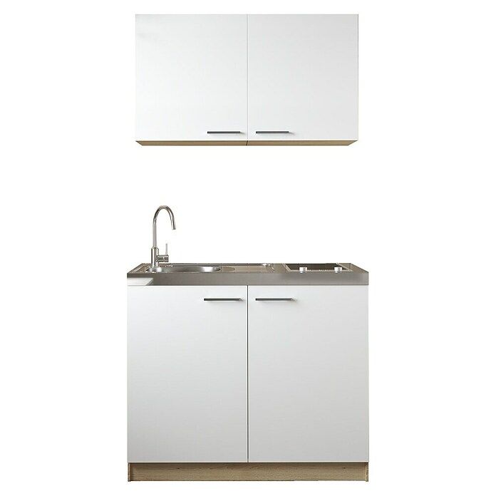 Respekta Merle Miniküche Set 4 (Breite: 100 cm, Weiß, Glaskeramikkochfeld) | BAUHAUS