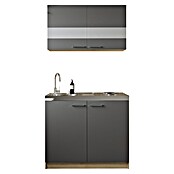 Respekta Merle Miniküche Typ 5 (Breite: 100 cm, Grau, Duo-Kochmulde) | BAUHAUS
