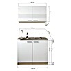 Respekta Merle Miniküche Typ 5 (Breite: 100 cm, Schwarz, Duo-Kochmulde) | BAUHAUS